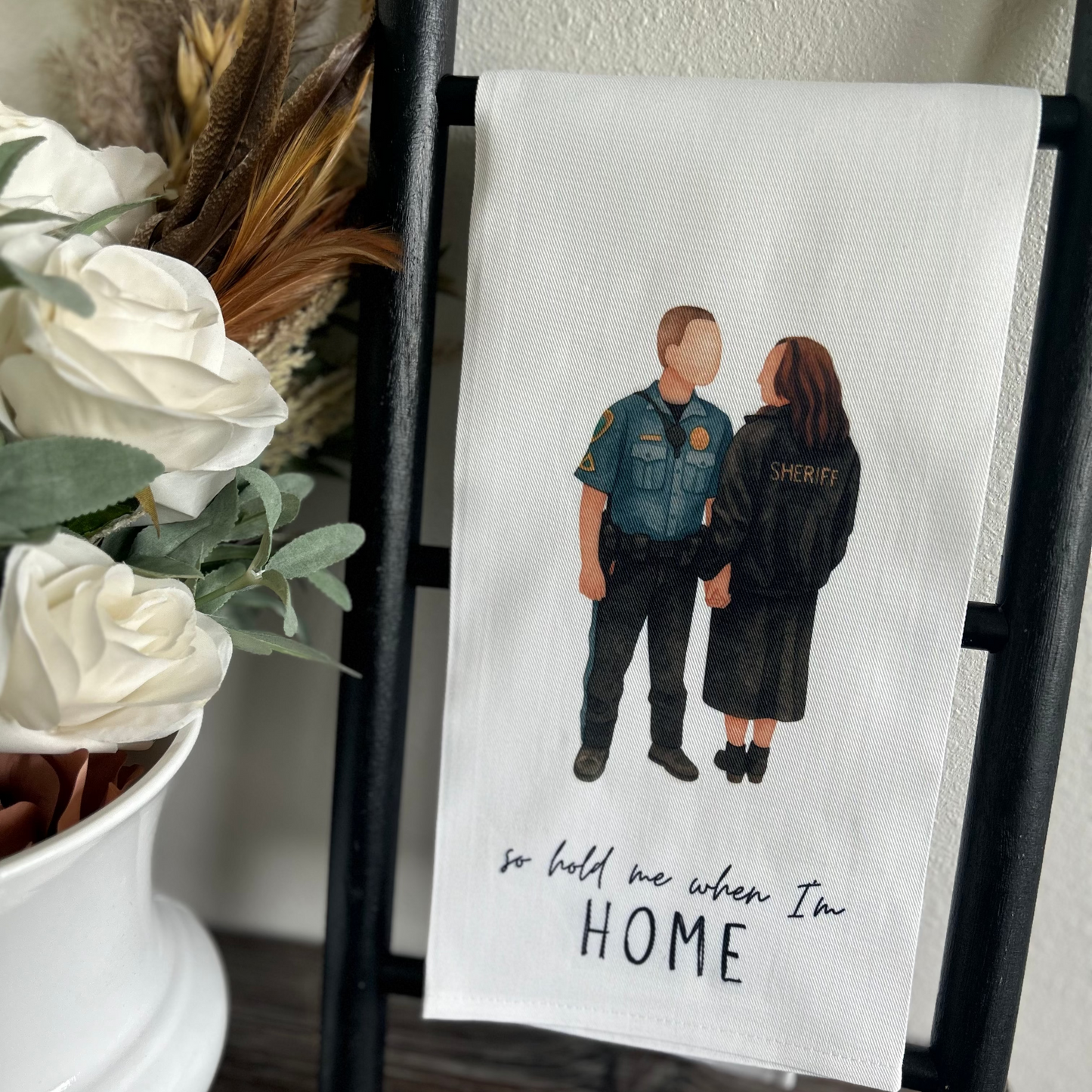 Personalized Watercolor Photo Tea Towel (any quote!)