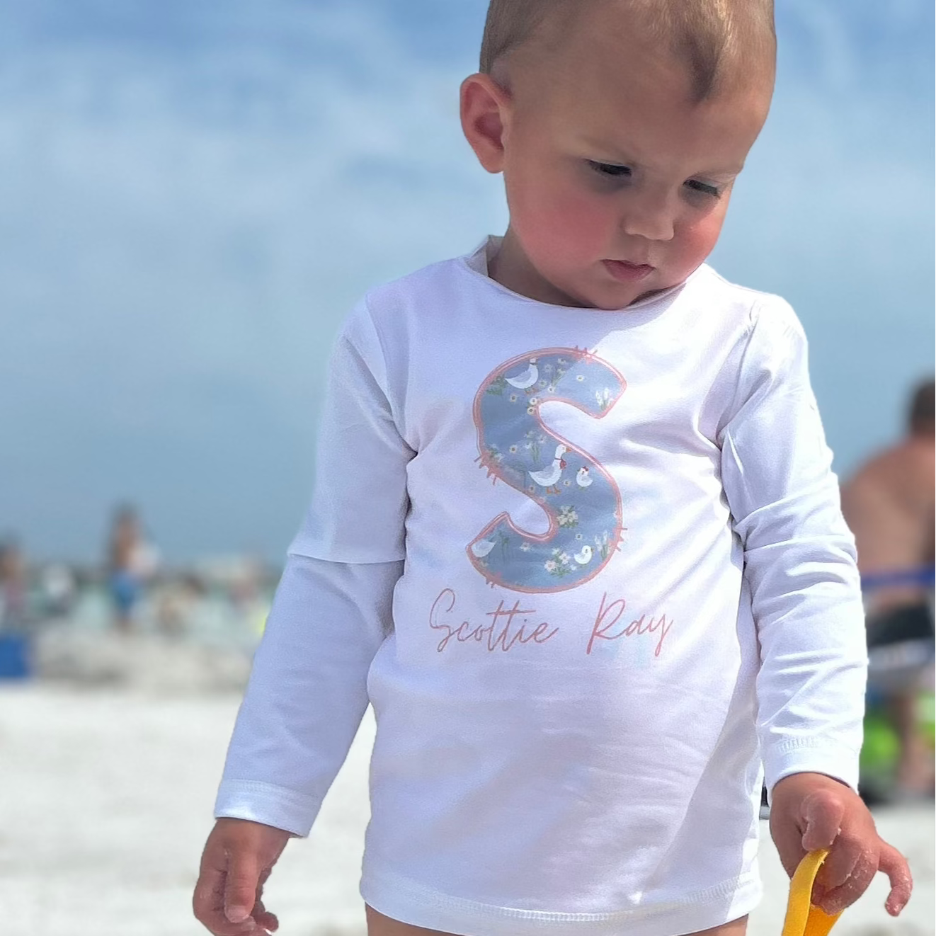 Blue and Pink Monogram Rash Guard