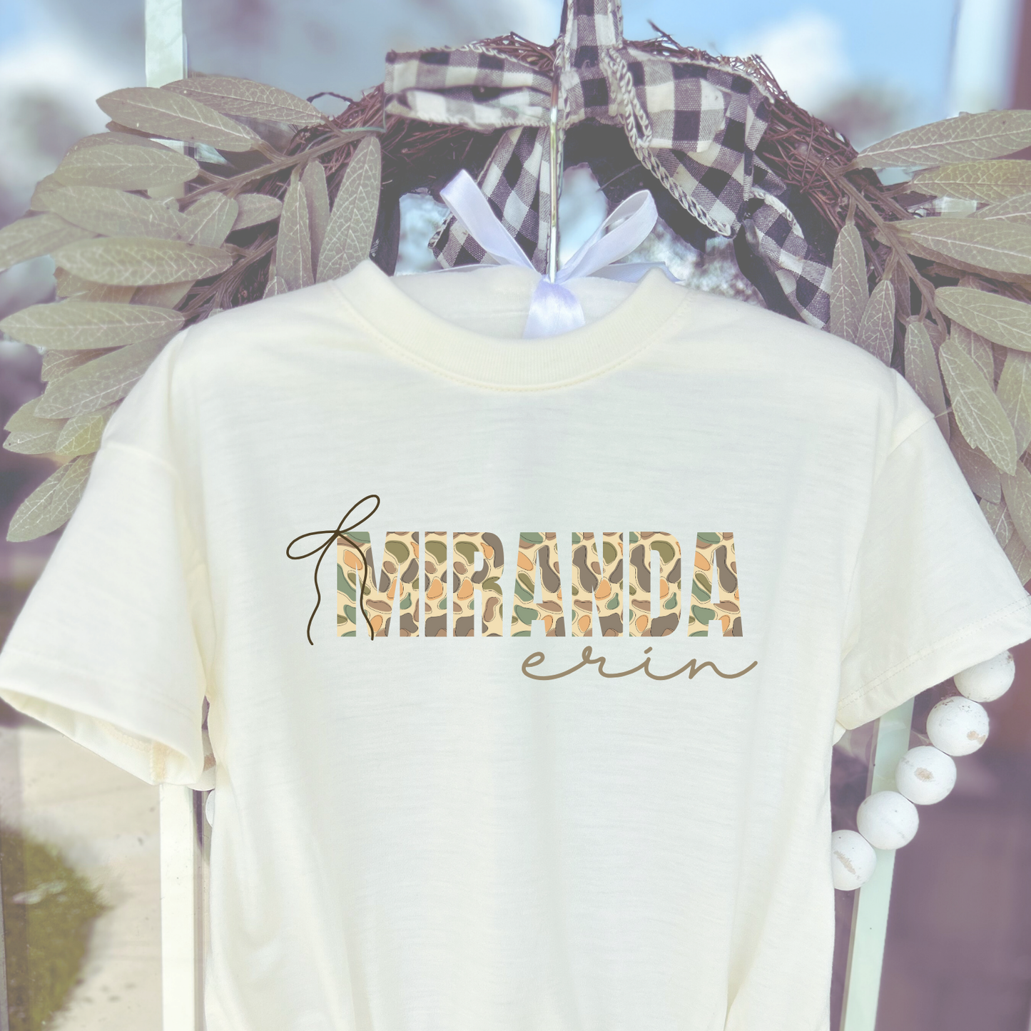 Girly Name in Camo: Tee or Romper