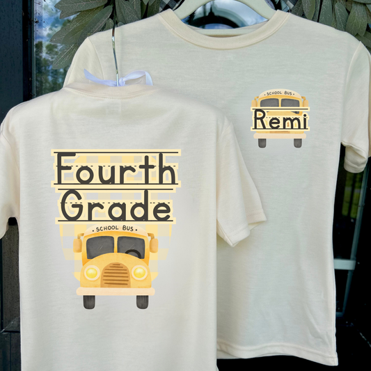 Personalized Grade Tees: Yellow Bus