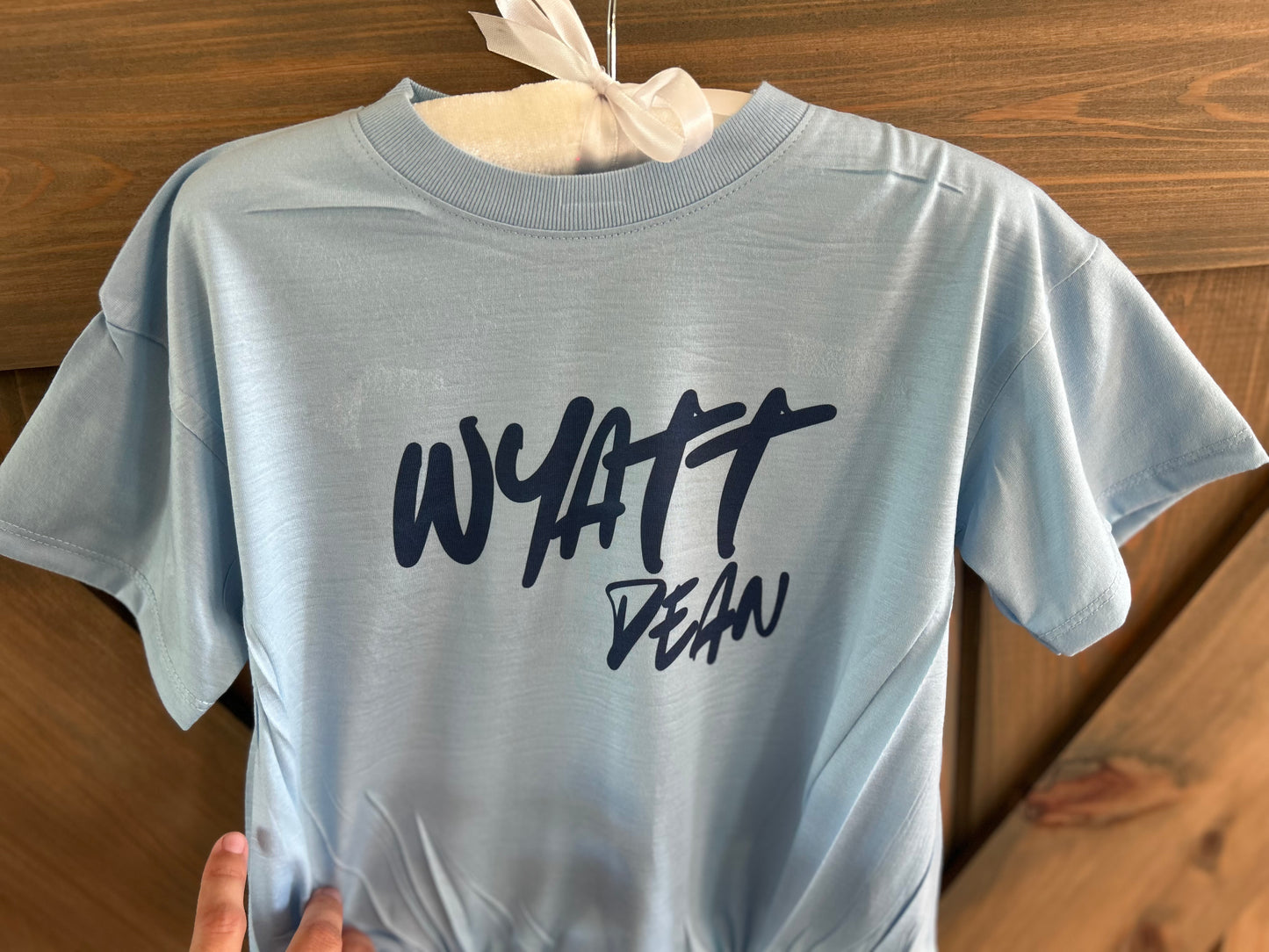 Name in Monochrome BLUE: Tee or Romper