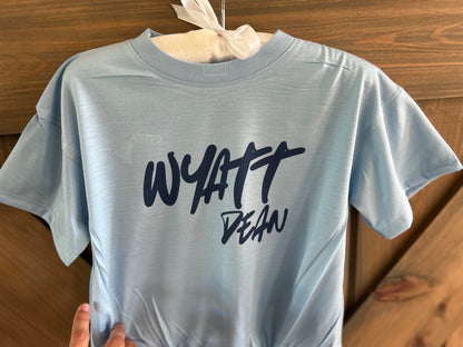 Name in Monochrome BLUE: Tee or Romper