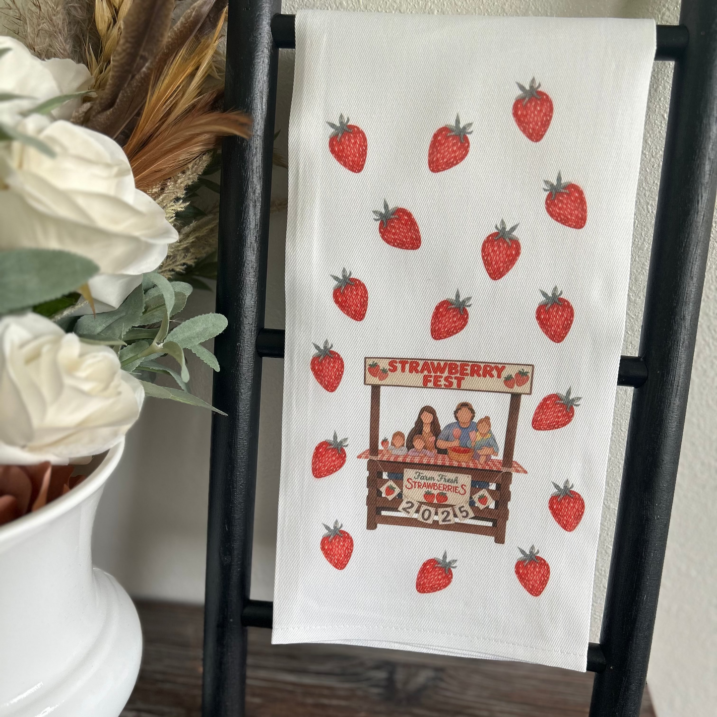 Personalized "Strawberry Fest" Tea Towel