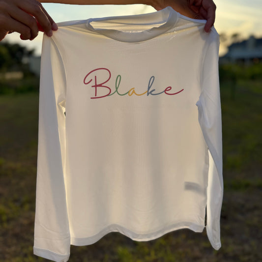 Rainbow Script Rash Guard