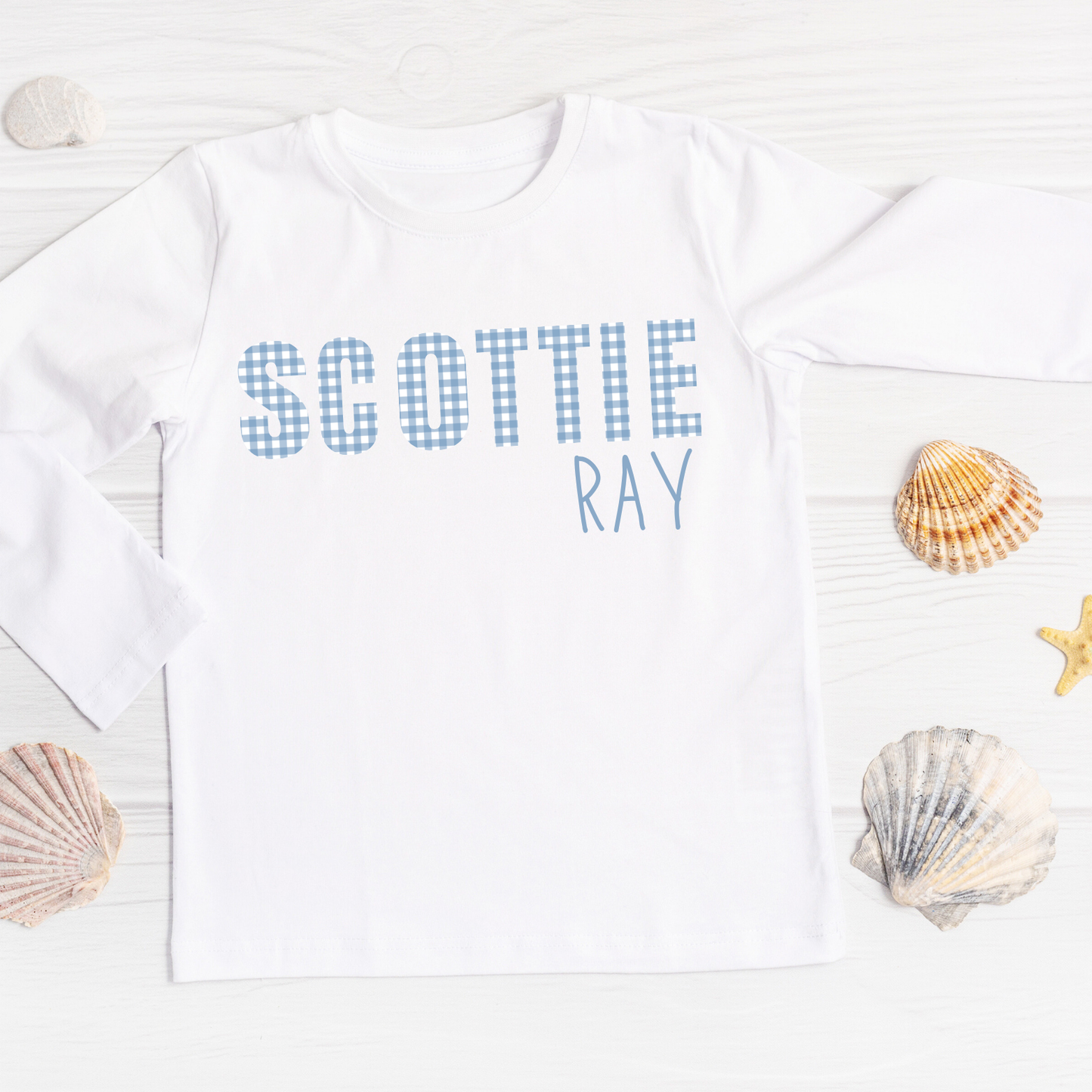 Blue Gingham Rash Guard