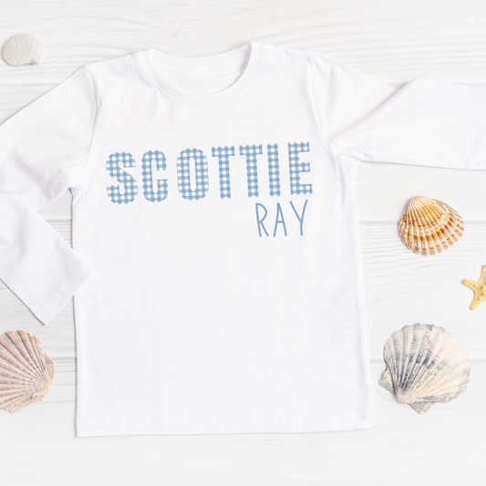 Blue Gingham Rash Guard